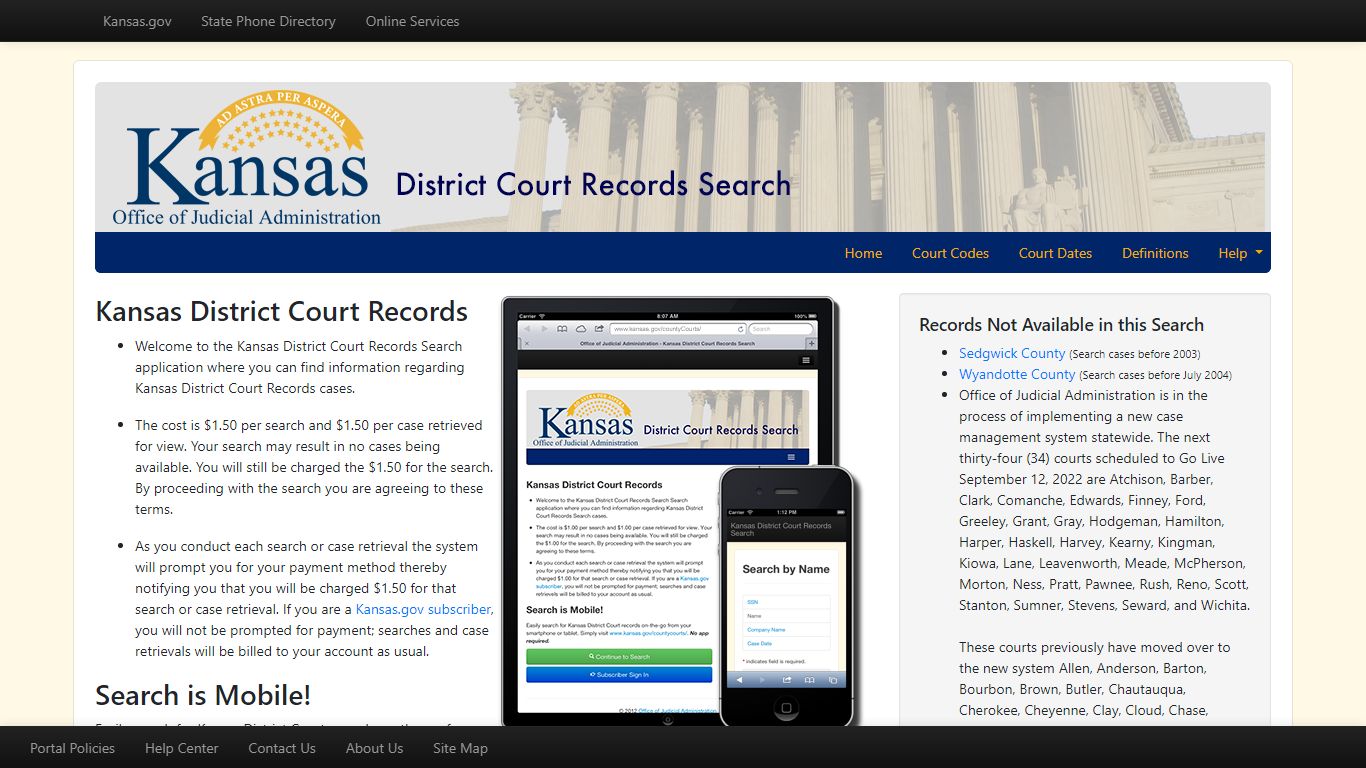 Office of Judicial Administration - Kansas District Court Records Search